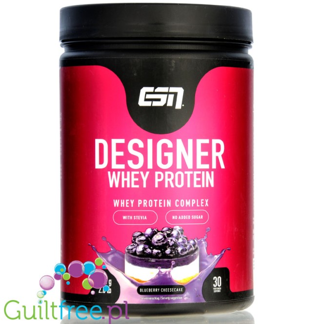 ESN Designer Whey Blueberry Cheesecake 0,9KG - WPI, WPH i WPC, odżywka białkowa o smaku Sernika Jagodowego