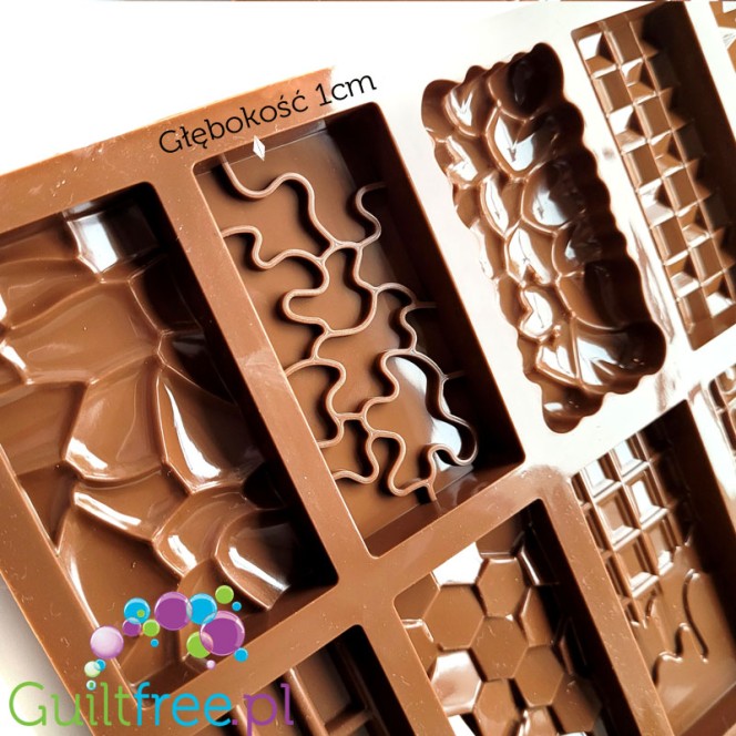 Silicone mold for 12 mini chocolate bars, fancy shapes