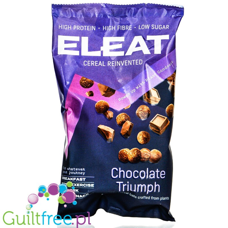 Eleat Cereal Reinvented  Chocolate Triumph - wegańskie proteinowe płatki śniadaniowe 25g białka & 20g błonnika