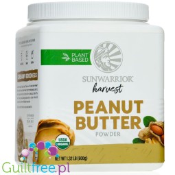 Sunwarrior Harvest Peanut Butter 0,6KG - organiczne odtłuszczone masło orzechowe w proszku 50% białka
