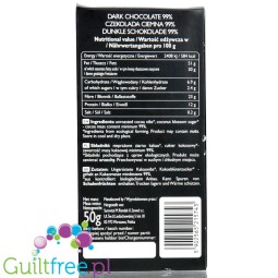 RAW COCOA Keto Dark Chocolate 50g - bio dark chocolate 99% gluten free