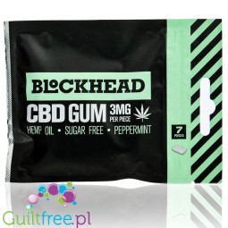 Blockhead CBD Gum Pieces Peppermint sugar free chewing gum with caffeine