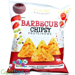Popcrop Piramidki Barbecue - wegańskie, bezglutenowe chipsy proteinowe, BBQ