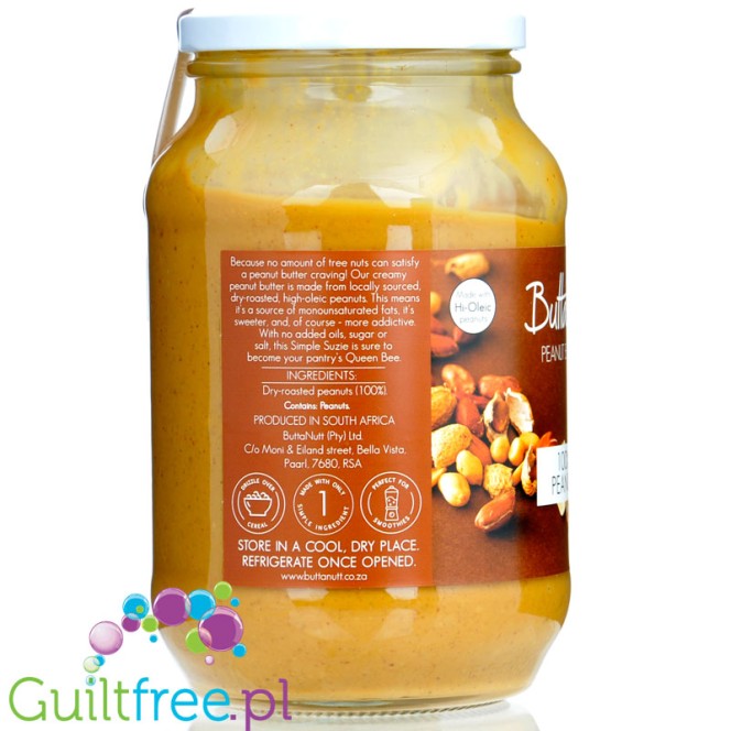 ButtaNutt Peanut Butter 1KG - czyste masło orzechowe 100% RPA