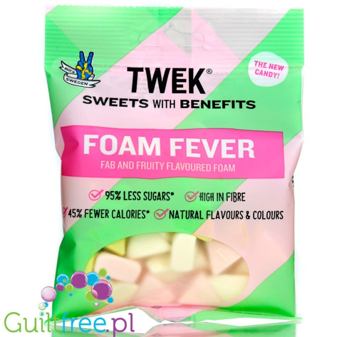 TWEEK Foam Fever Fruity - błonnikowe pianko-żelki owocowe bez dodatku cukru 45% mniej kcal