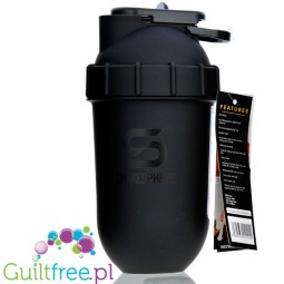 Shakesphere Tumbler View 700ml Matte Black - protein shaker with a spherical bottom, no sediments shape