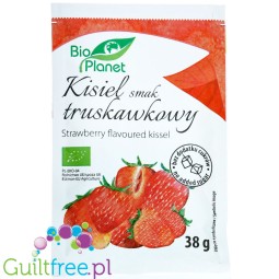 Bio Planet kisiel o smaku truskawkowym z truskawkami bez dodatku cukru i bez słodzików