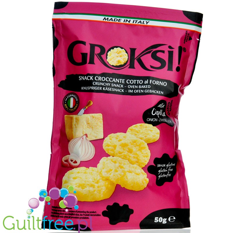 Groksì! Snack Croccante Cotto al Forno, Cipolla - Italian keto snack, baked  Grana Padano