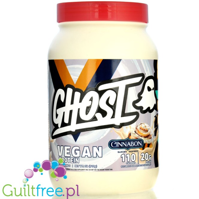 Ghost Vegan Protein Cinnabon - wegańska odżywka białkowa bez soi i glutenu, smak Bułeczki Cynamonowej