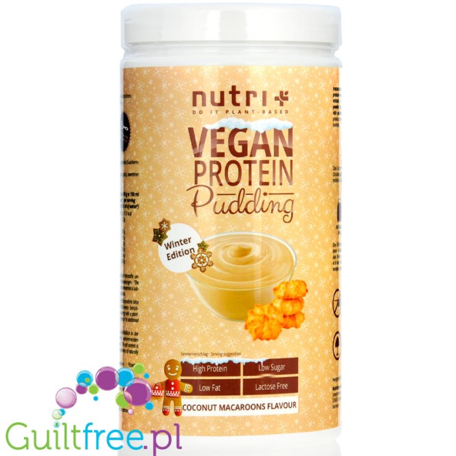 Nutri Plus Vegan Protein Pudding Coconut Macaroons - wegański proteinowy budyń bez cukru, Ciasteczka Kokosowe