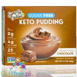 Simply Delish KETO Pudding Chocolate - wegański budyń bez cukru ze stewią i erytrolem, smak czekoladowy