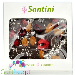 Santini Czekolada ciemna bez cukru z wiśnią, migdałem i kokosem, słodzona ksylitolem