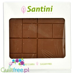 Santini bezglutenowa ręcznie robiona mleczna czekolada bez dodatku cukru słodzona maltitolem