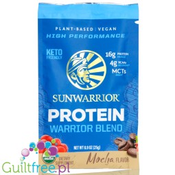 Sunwarrior Protein Warrior Blend 25g Mocha, sachet - vegan protein powder with acai, goji & quinoa, sachet