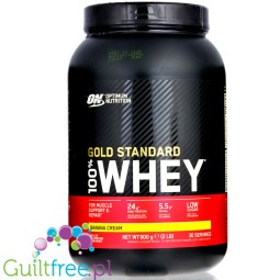 Optimum Nutrition, Whey Gold Standard 100% Banana Cream odżywka 0,9kg, 24g białka & 112kcal