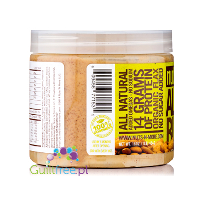 Nuts' n More Almond Butter No Sugar Added with Xylitol and Whey Protein