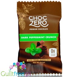 Choc Zero Keto Bark, Dark Chocolate & Peppermint, sugar free chocolate with monk fruit