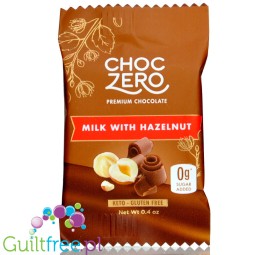 Choc Zero Keto Bark, Milk Chocolate & Hazelnuts - mleczna czekolada bez cukru z orzechami laskowymi