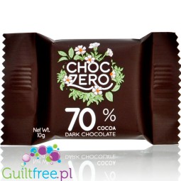 Choc Zero Chocolate Squares, Dark Chocolate, 70% with monk fruit