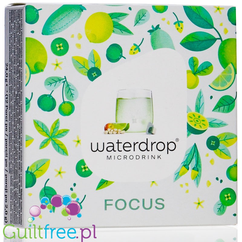 Waterdrop Focus (Lime, Baobab, Acerola) 12 pcs sugar free instant cubes drink