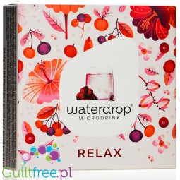Waterdrop Relax (Hibiskus, Aronia, Acerola) - rozpuszczalna kosteczka smakowa do napoi bez cukru