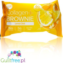 321Glo Collagen+ Brownie, Lemon Zest Brownie - miękkie ciacho proteinowe 16g białka 210kcal, Cytryna & Biała Czekolada