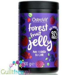 Ostrovit Forest Fruit Jelly - frużelina bez dodatku cukru, owoce leśne w żelu 92% owoców duże kawałki owoców