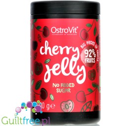 Ostrovit Cherry Jelly 1KG - frużelina wiśniowa bez dodatku cukru, wiśnie w żelu 92% owoców duże kawałki owoców