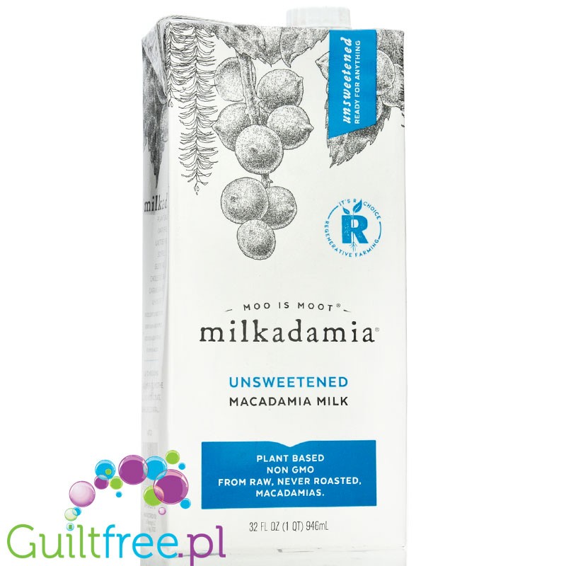 Milkadamia Unsweetened Macadamia Milk 946ml - vegetable macadamia milk, without sugar, soy and carrageenan