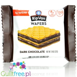Rip Van Wafers Dark Chocolate 120kcal (al la Knoppers bez cukru) - wafelek z kremem z ciemnej czekolady 4g węglowodanów netto