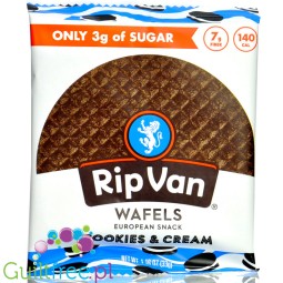 Rip Van Wafels Cookies & Cream 140kcal - holenderski stroopwafel 80% mniej cukru, smak  ciastka z kremem