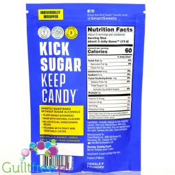 Smart Sweets Jolly Gems Hard Candy - wegańskie błonnikowe cukierki bez cukru i maltitolu, ze stewią