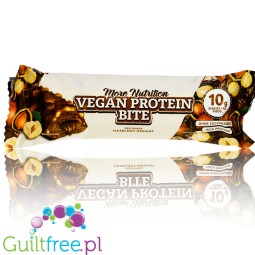 More Nutrition Vegan Protein Bite, Hazelnut Nougat - vegan protein bar without sugar 10g of protein