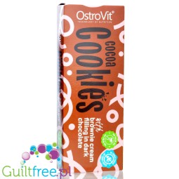 Ostrovit Cocoa cookies with brownie flavoured cream filling in dark chocolate with no added sugar