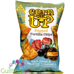 CornUp Popped Tortilla Chips Black Olives & Sundried Tomatoes 60g