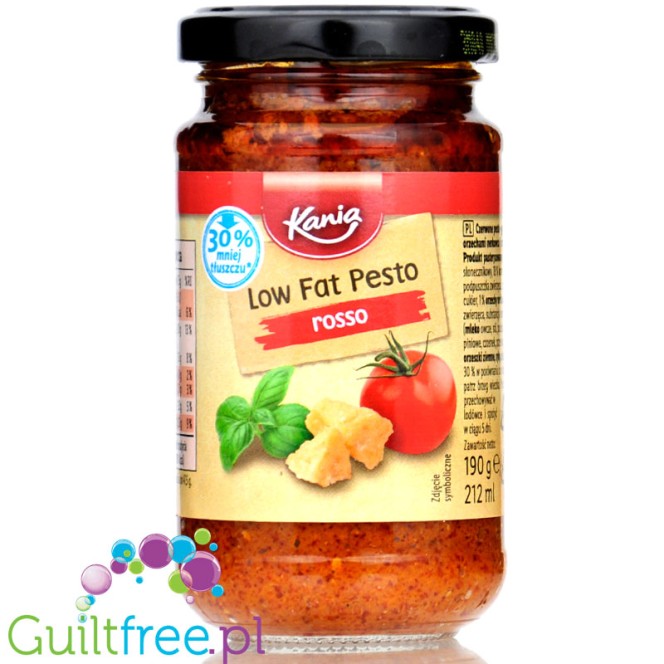 Kania Low Fat Pesto Rosso - red pesto with dried tomatoes, Parmesan cheese and cashews 30% less fat