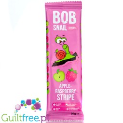 Bob Snail Stripe Apple Raspberry - Przekąska jabłkowa z maliną z owoców bez dodatku cukru