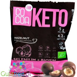 RAW COCOA Keto Hazelnuts in Dark Chocolate, Selenium & Biotin 70g