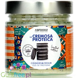 Asfoods La Cremosa Proteica Cookies & Cream - proteinowy krem ciasteczkowy 22% białka