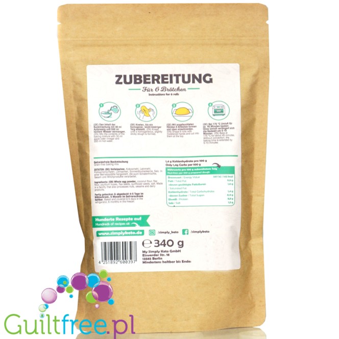 Simply Keto Brotchen Backmischung  - low-carbohydrate, baking mix