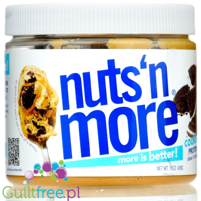 Nuts 'N More Cookies Cream WPI protein infused peanut spread with xylitol