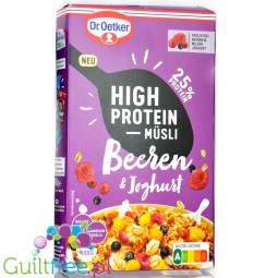 Dr Oetker High Protein Musli Beeren & Joghurt  - proteinowe musli 25g białka,  Owoce leśne & Jogurt