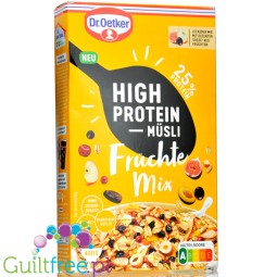 Dr Oetker High Protein Musli Fruchte Mix - proteinowe musli 25g białka,  Owoce, Orzechy & Bakalie