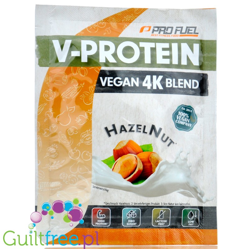 Pro Fuel V-Protein 4K Hazelnut 30g - wegańska odżywka o smaku proteinowa orzecha laskowego
