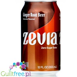 Zevia Ginger Root Beer - carbonated beverage without energy and sugar-free ginger ale, contains sweeteners