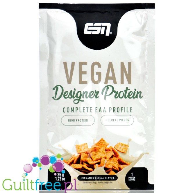 ESN Vegan Designer Protein, Cinnamon Cereal 35g - wegańska odżywka białkowa bez soi, smak Cynamonowe Płatki Śniadaniowe