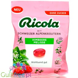 Ricola Raspberry & Lemon Balm - sugar free herbal candies with Alpen herbs extracts