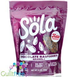Sola Granola, Chocolate Raspberry - płatki śniadaniowe o obniżonej zawartości węglowodanów, Czekolada & Maliny