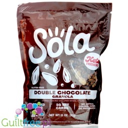 Sola Granola, Double Chocolate - keto płatki śniadaniowe z kokosem i kawałkami czekolady