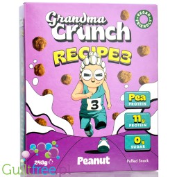 Grandma Crunch Protein Recipe3 Peanut  - wegańskie płatki śniadaniowe bez cukru 30% białka, Orzech Ziemny